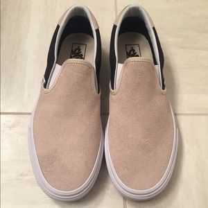 Cream and black suede vans